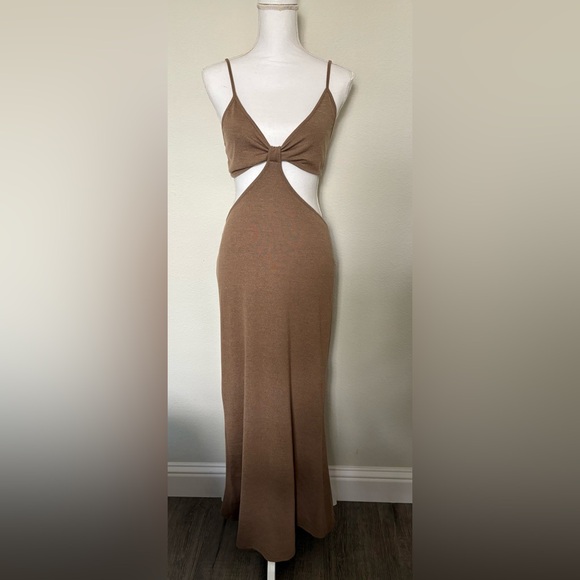 Reverse Brown Bodycon Maxi Dress, New Without Tags - Picture 2 of 10